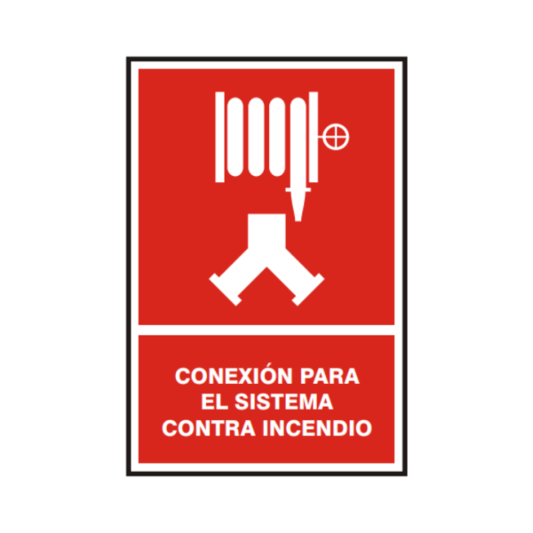 Señal vinil conexión para el sistema contra incendio