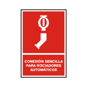 Señal vinil conexión sencilla para rociadores automáticos
