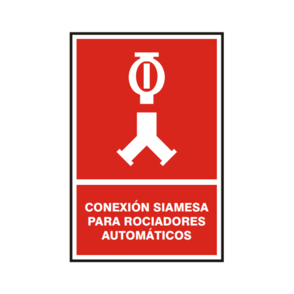 Señal vinil conexión siamesa para rociadores automáticos