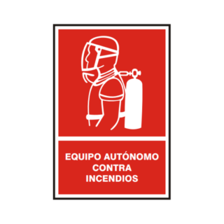 Señal vinil equipo autónomo contra incendios