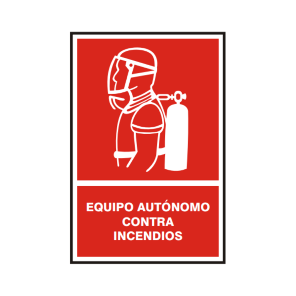 Señal vinil equipo autónomo contra incendios