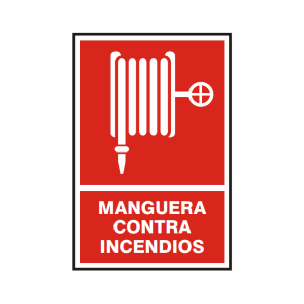 Señal vinil manguera contra incendios