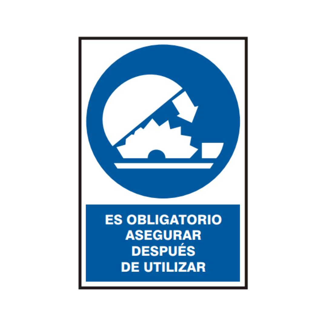 Señal vinil es obligatorio asegurar después de utilizar