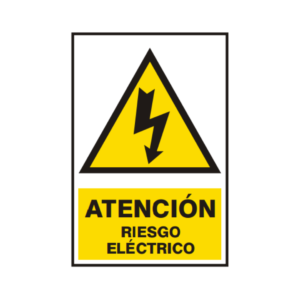 Señal vinil atención riesgo eléctrico