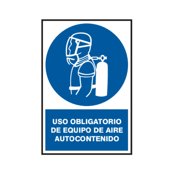 Señal vinil uso obligatorio de equipo de aire autocontenido