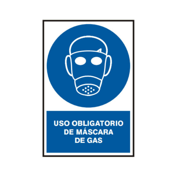 Señal vinil uso obligatorio de mascara de gas