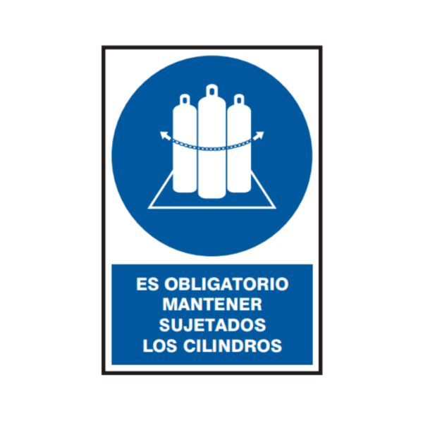 Señal vinil es obligatorio mantener sujetados los cilindros