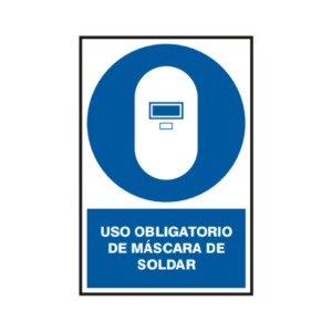 Señal vinil uso obligatorio de mascara de soldar