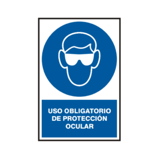 Señal vinil uso obligatorio de protección ocular