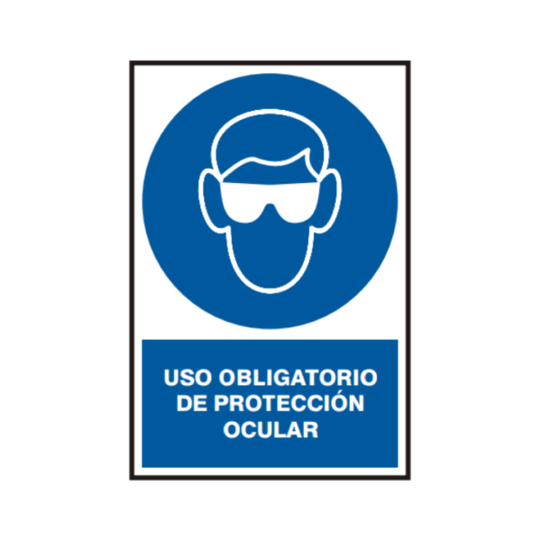 Señal vinil uso obligatorio de protección ocular