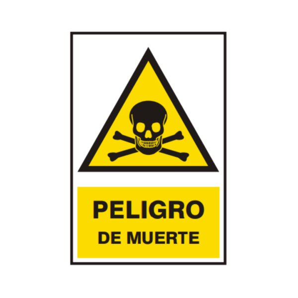 Señal vinil de peligro de muerte