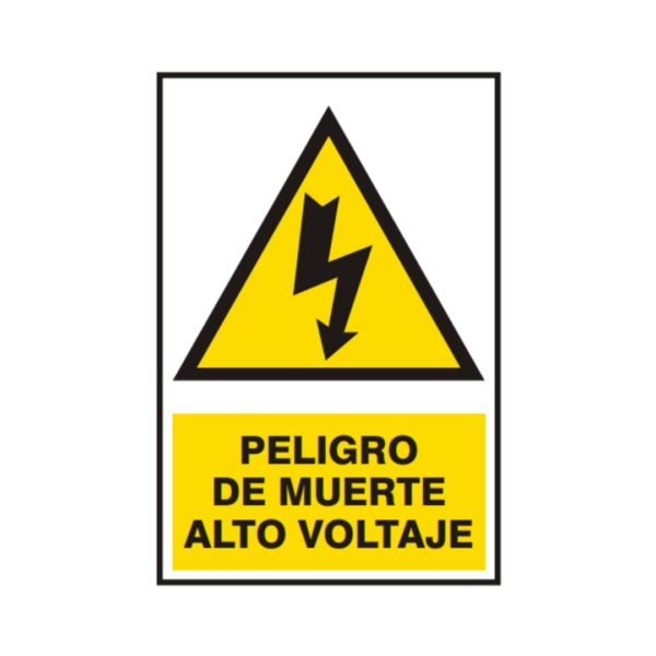 Señal vinil peligro de muerte alto voltaje
