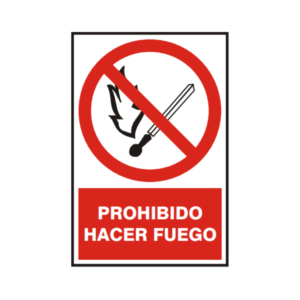 Señal vinil prohibido hacer fuego