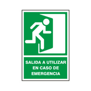 Señal vinil salida a utilizar en caso de emergencia