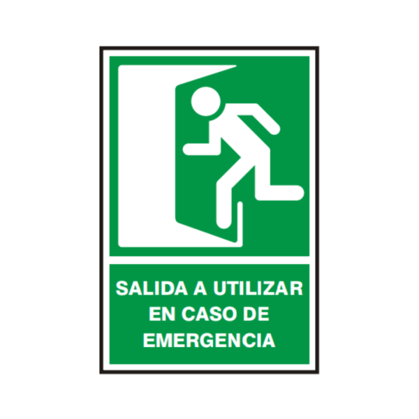 Señal vinil salida a utilizar en caso de emergencia izquierda