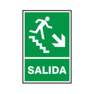 Señal vinil salida escalera abajo derecha