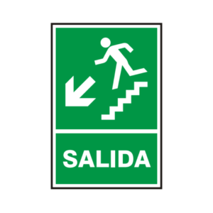 Señal vinil salida escalera abajo izquierda
