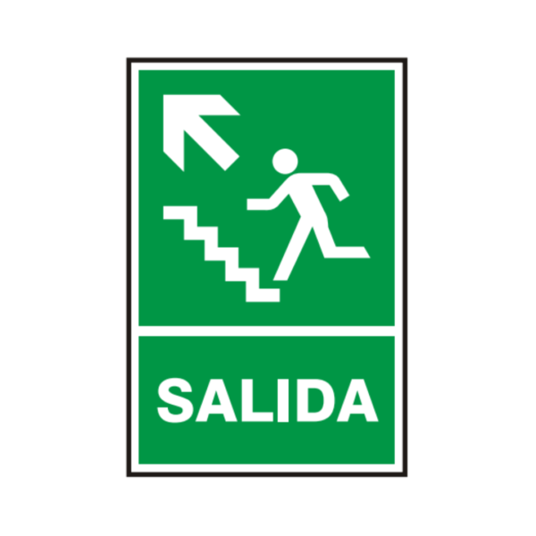 Señal vinil salida escalera arriba izquierda