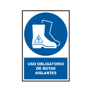 Señal vinil uso obligatorio de botas aislantes