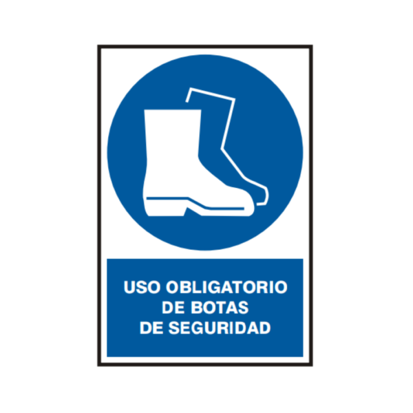 Señal vinil uso obligatorio de botas de seguridad