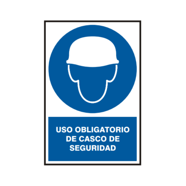 Señal vinil uso obligatorio de casco de seguridad