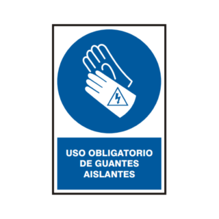 Señal vinil uso obligatorio de guantes aislantes
