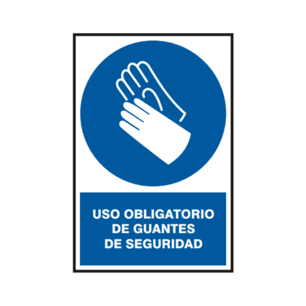 Señal vinil uso obligatorio de guantes de seguridad