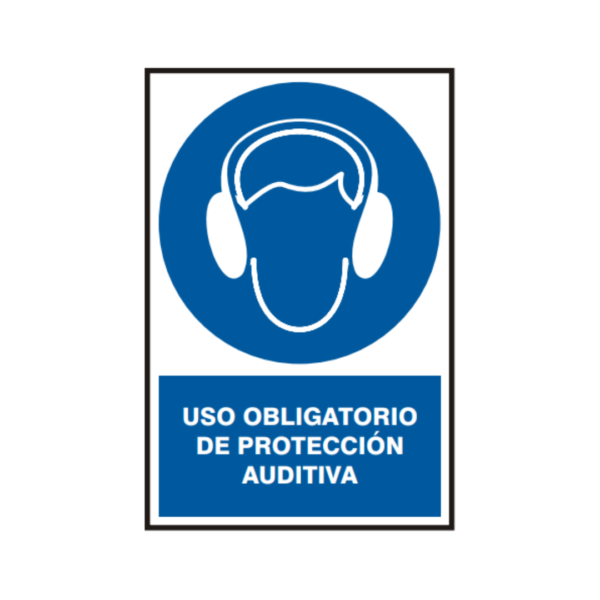 Señal vinil uso obligatorio de protección auditiva