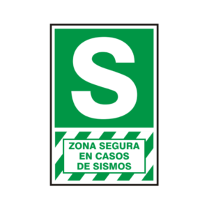 Señal vinil zona segura en casos de sismos
