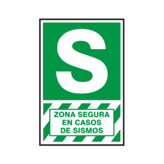 Señal vinil zona segura en casos de sismos