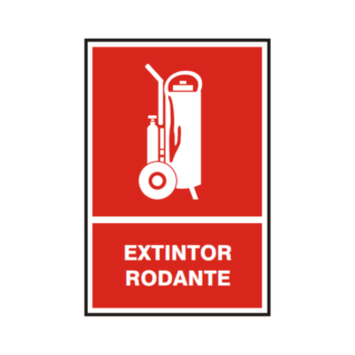 Señal vinil extintor rodante