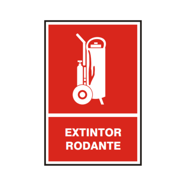 Señal vinil extintor rodante