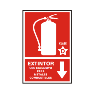 Señal vinil extintor clase D