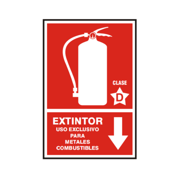 Señal vinil extintor clase D