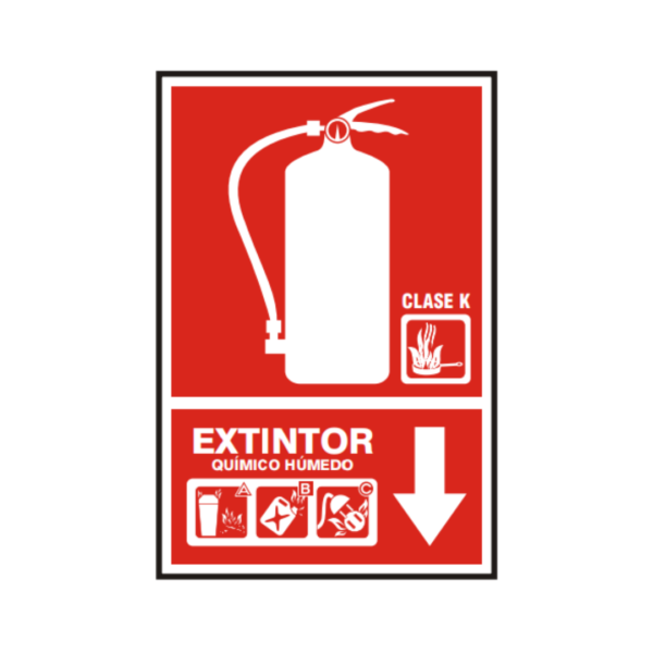 Señal vinil extintor clase K