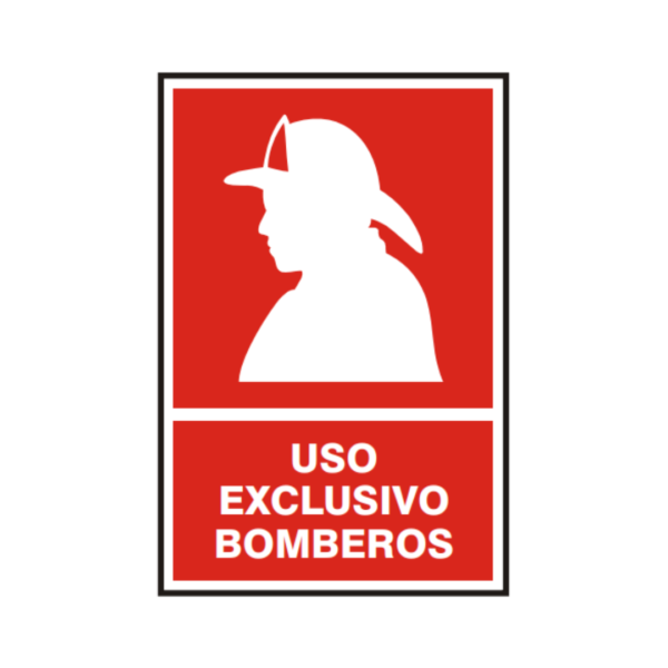Señal vinil uso exclusivo bomberos