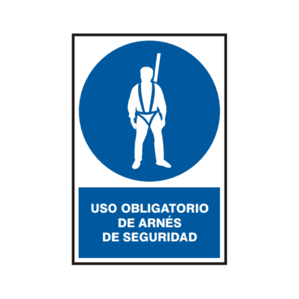 Señal vinil uso obligatorio de arnés de seguridad