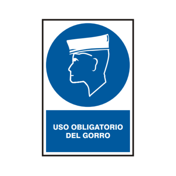 Señal vinil uso obligatorio del gorro
