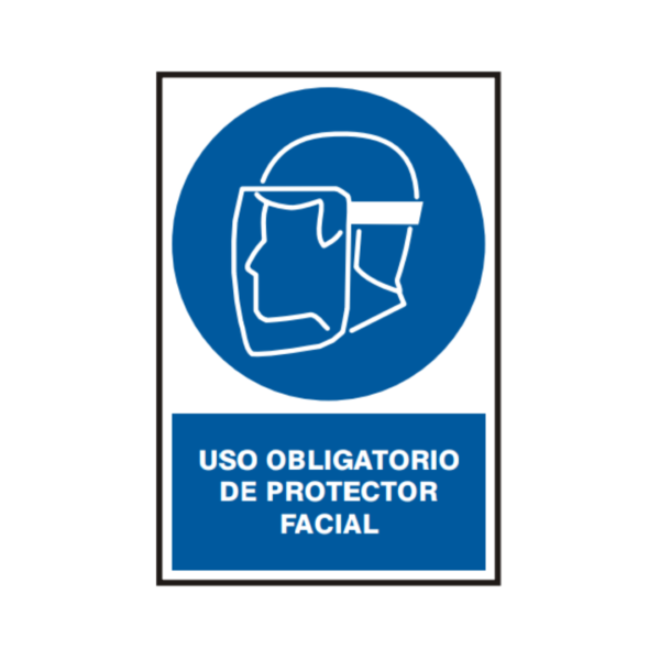 Señal vinil uso obligatorio de protector facial