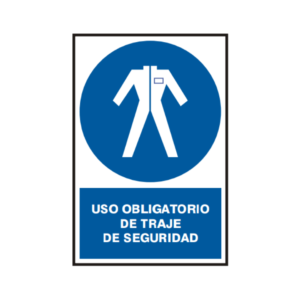 Señal vinil uso obligatorio de traje de seguridad