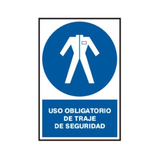 Señal vinil uso obligatorio de traje de seguridad