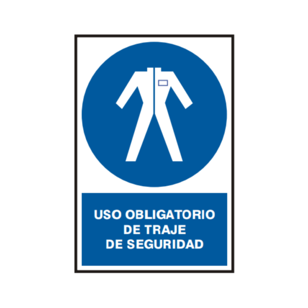 Señal vinil uso obligatorio de traje de seguridad