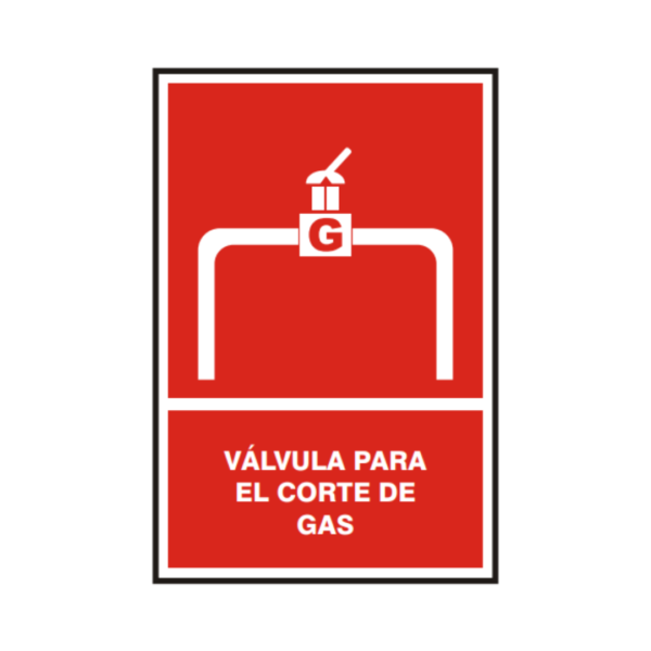 Señal vinil válvula para el corte de gas