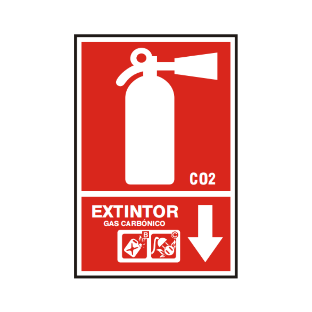 Señal vinil extintor CO2