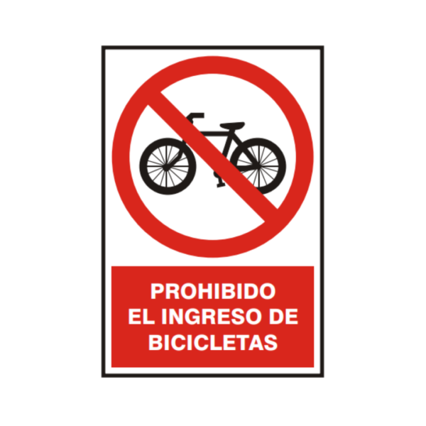 Señal vinil prohibido el ingreso de bicicletas