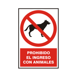 Señal vinil prohibido el ingreso con animales