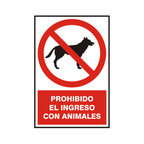 Señal vinil prohibido el ingreso con animales