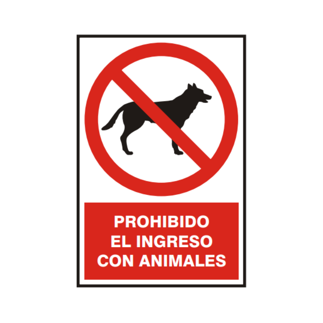 Señal vinil prohibido el ingreso con animales