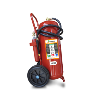 Extintor Rodante PQS ABC de 25 kg con botella impulsadora-BC al 75%