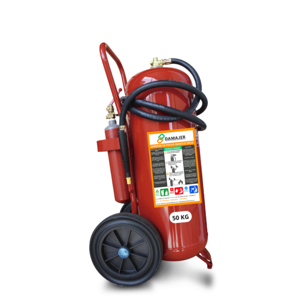 Extintor PQS ABC de 50 kg con botella impulsadora-BC con polvo pyrochem al 90%